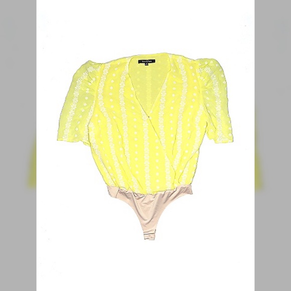 Strut & Bolt “Sweetest of the Day” Yellow Bodysuit - Size Large - Picture 2 of 8
